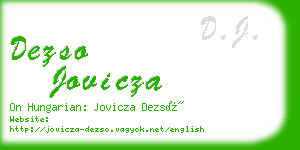 dezso jovicza business card